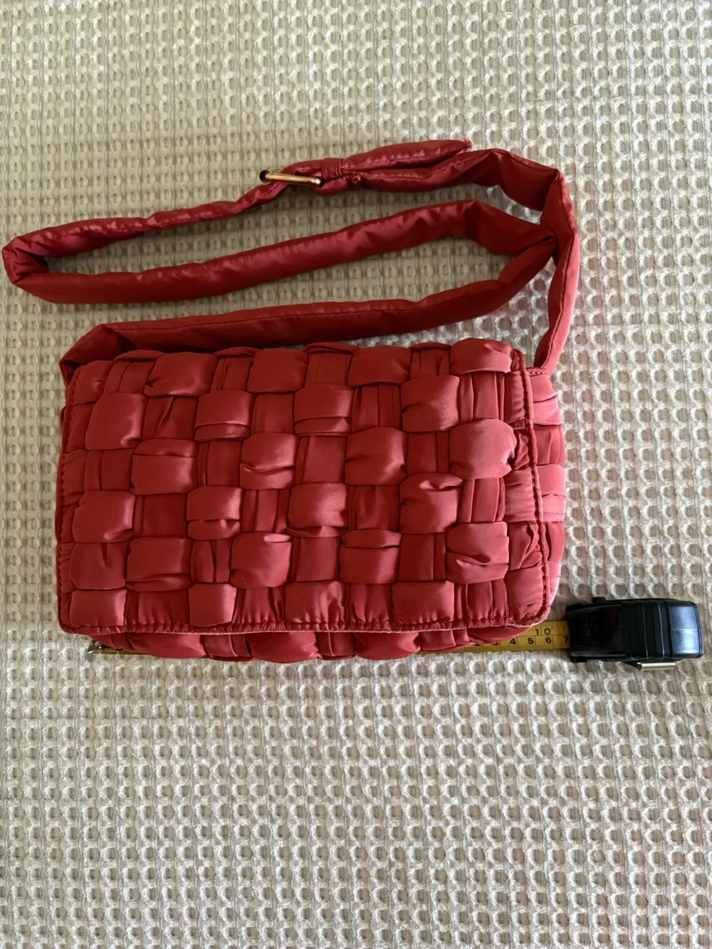 Anthropologie Red Woven Crossbody Bag